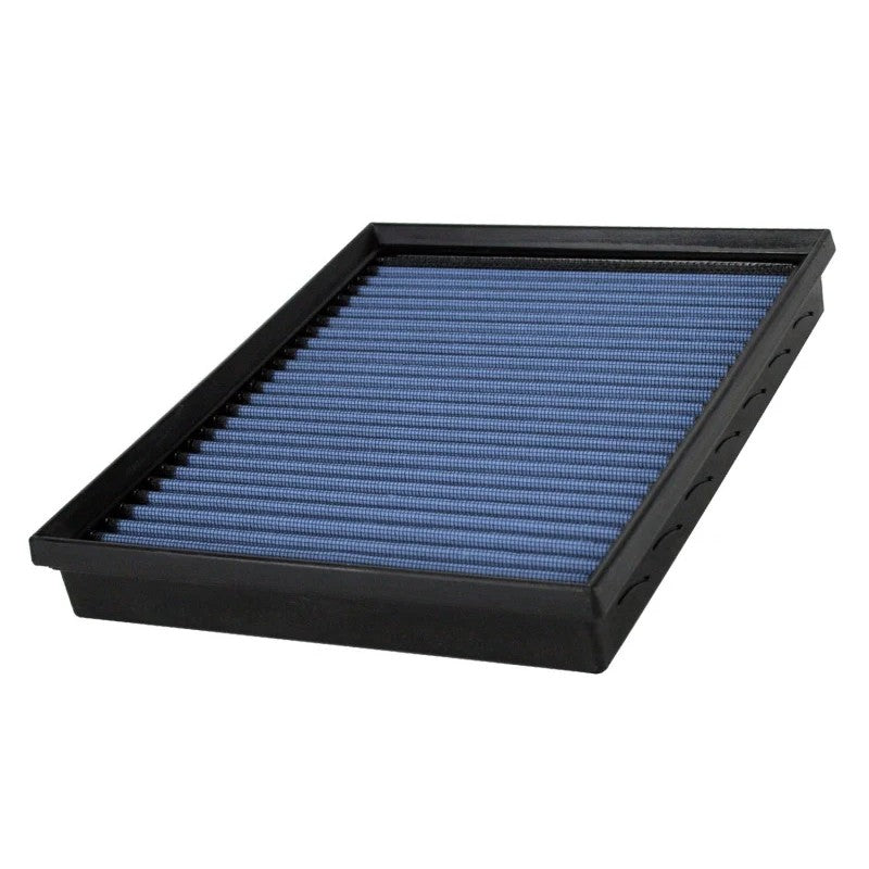 aFe Power MagnumFLOW Pro 5R oiled performance air filter with blue cotton media and black polyurethane frame.