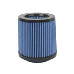 aFe Power MagnumFLOW Pro 5R drop-in performance air filter with blue oiled cotton gauze and black polyurethane frame.