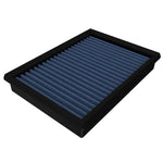 aFe Power MagnumFLOW Pro 5R OER performance air filter with blue oiled cotton gauze and black polyurethane frame.