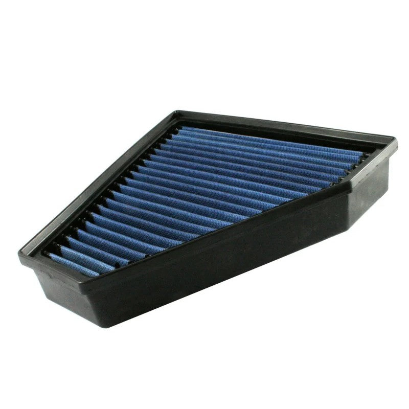 aFe Power MagnumFLOW OER Pro 5R oiled air filter with blue polyurethane frame and 5-layer cotton gauze media.