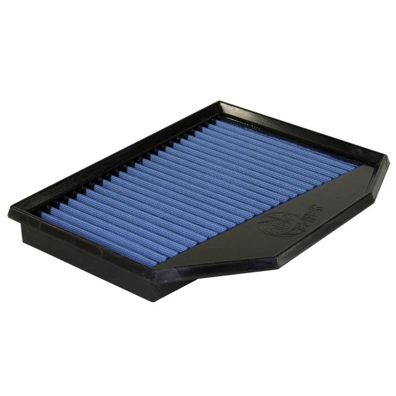 aFe Magnum FLOW Pro 5R performance drop-in air filter with blue oiled cotton media and black polyurethane frame