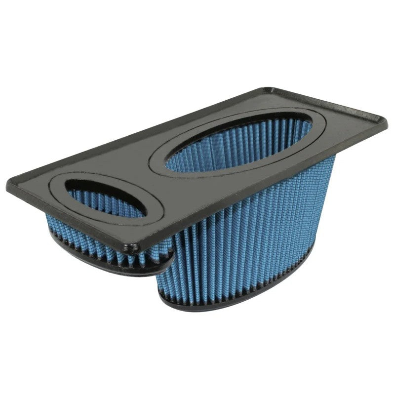 aFe Power Magnum FLOW Pro 5R oiled performance air filter with blue cotton media and black polyurethane frame