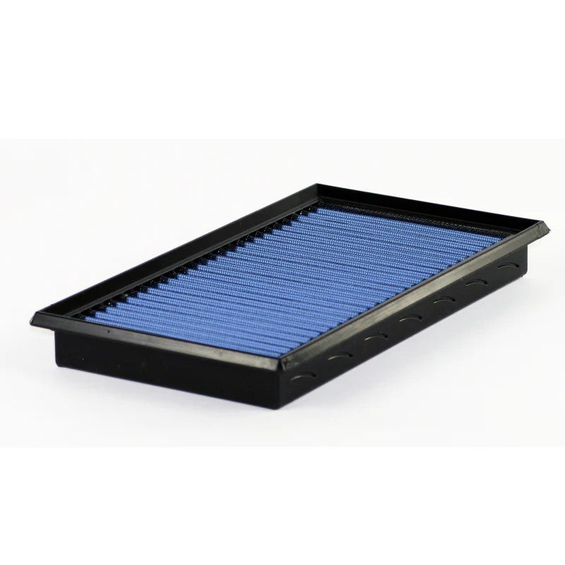 aFe MagnumFLOW Pro 5R oiled air filter with blue five-layer cotton gauze media and black polyurethane frame.