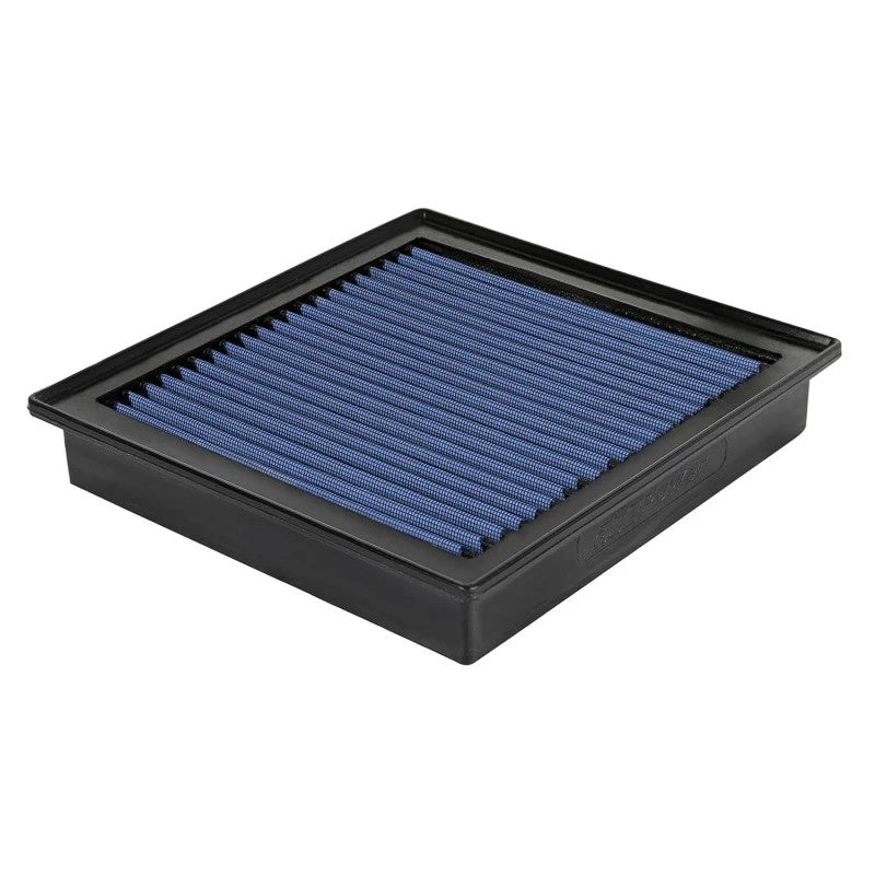 aFe Power MagnumFLOW Pro 5R oiled performance air filter with blue cotton media and black polyurethane frame.