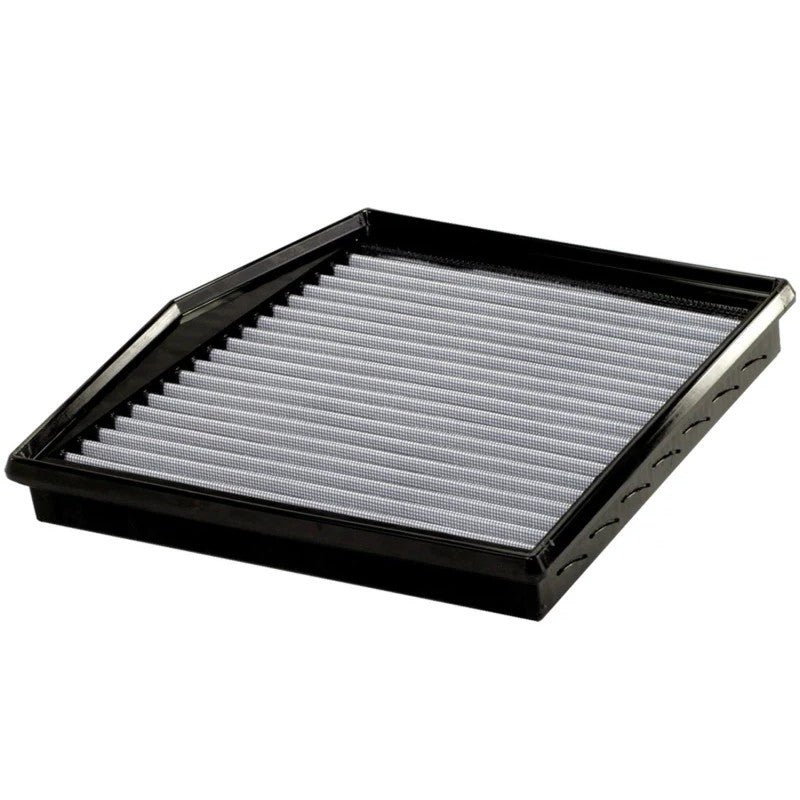 aFe MagnumFLOW Pro DRY S drop-in air filter with blue synthetic media and black polyurethane frame.