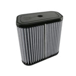 aFe Power MagnumFLOW Pro DRY S drop-in replacement air filter with white synthetic media and black polyurethane frame