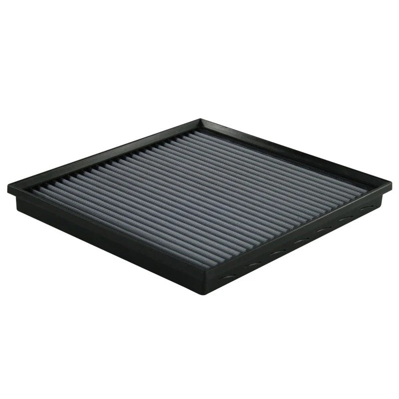 aFe MagnumFLOW Pro DRY S replacement air filter featuring blue synthetic media and a black polyurethane frame.