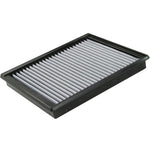 aFe Power Magnum FLOW Pro DRY S replacement air filter with white 3-layer synthetic media and black urethane frame.