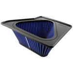 aFe Power Magnum FLOW Pro DRY S replacement air filter with blue synthetic media for 2011-2016 Ford 6.7L diesel trucks.