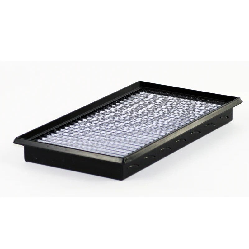 aFe MagnumFLOW Pro DRY S performance air filter featuring blue synthetic media and a black polyurethane frame.
