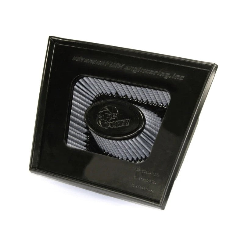 aFe Power Magnum FLOW Pro DRY S air filter with blue synthetic media and black polyurethane frame