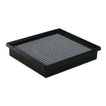 aFe Power MagnumFLOW Pro DRY S replacement air filter with white synthetic media and a black polyurethane frame.