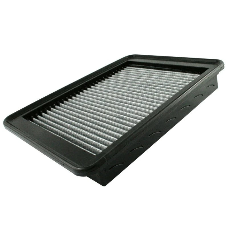 aFe Power MagnumFLOW OER Pro DRY S replacement air filter with grey synthetic media and black polyurethane frame.