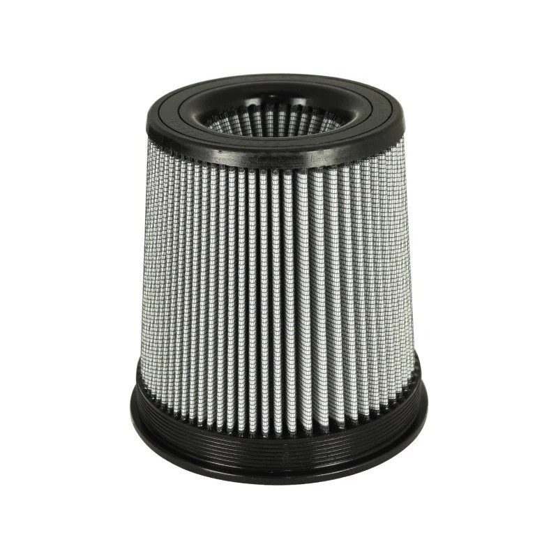 aFe MagnumFLOW Pro DRY S conical air filter 21-91072 featuring an inverted top and 5-inch flange