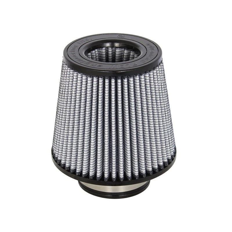 aFe MagnumFLOW Pro DRY S conical air filter with grey synthetic media and black polyurethane flange.