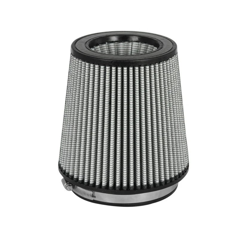 aFe Power Magnum FLOW Pro DRY S conical air filter with 5.5-inch flange and 100-percent polyurethane base.