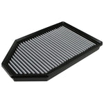 aFe Power MagnumFLOW OER Pro Dry S air filter featuring white synthetic media and a black polyurethane frame.