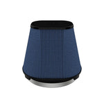 Oval aFe Power Pro 5R performance air filter featuring blue oiled cotton media and a black polyurethane base.