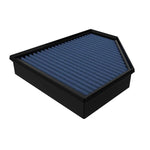 aFe MagnumFLOW Pro 5R drop-in air filter with blue 5-layer oiled media and black polyurethane frame.