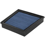 aFe MagnumFLOW Pro 5R performance air filter with blue oiled media and black polyurethane frame for GM 6.6L diesel engines.