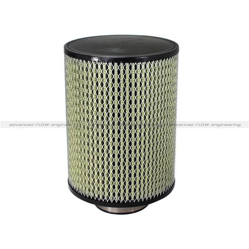 aFe Power MagnumFLOW Pro 5R universal high-flow oiled cotton gauze air filter with black polyurethane frame and top.