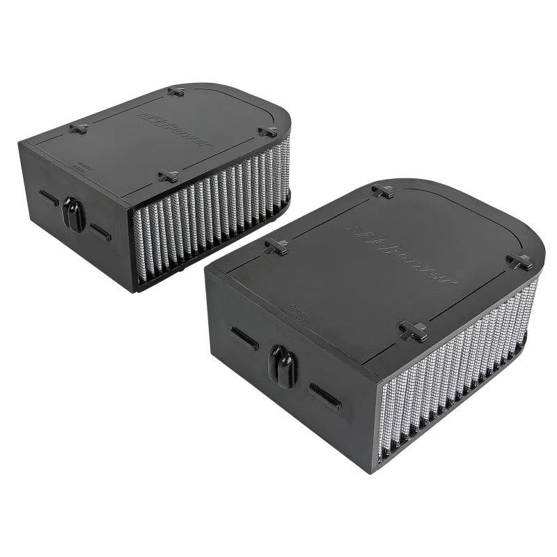 Pair of aFe MagnumFLOW Pro DRY S synthetic oil-free air filters for 2015-2020 Porsche Macan