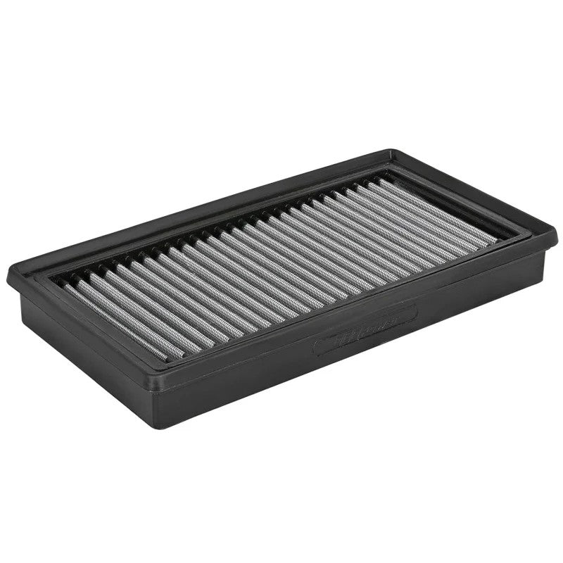 aFe Power Magnum FLOW Pro Dry S replacement air filter with white synthetic media and black polyurethane frame