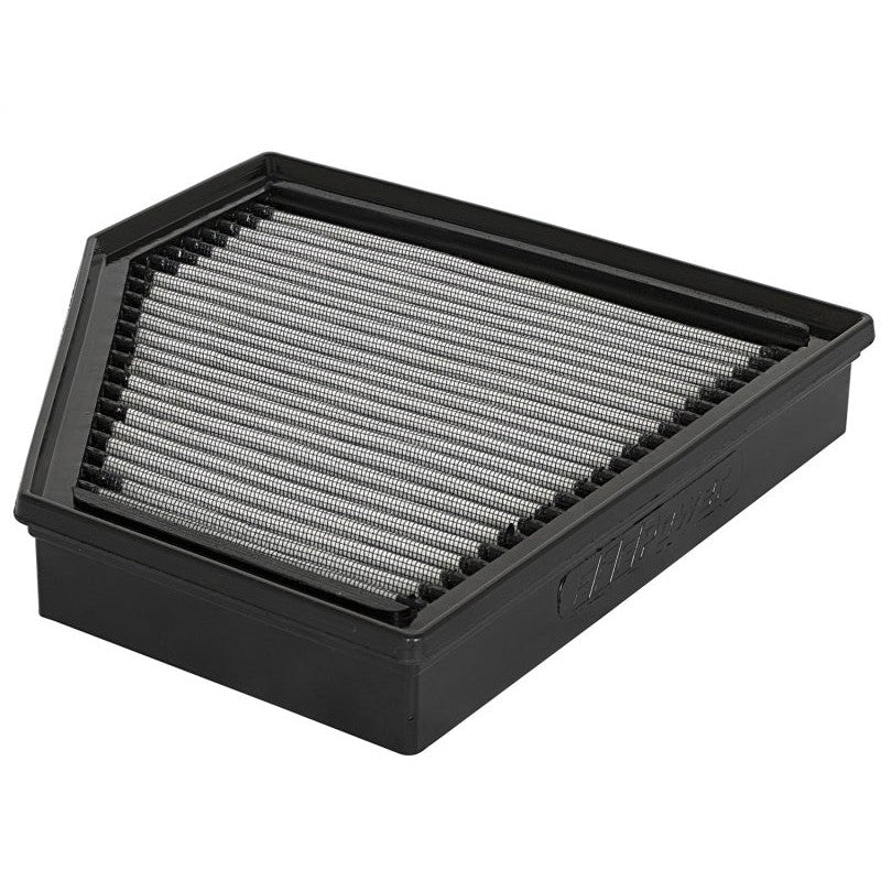 aFe MagnumFLOW Pro DRY S air filter featuring blue synthetic media and a black polyurethane frame.