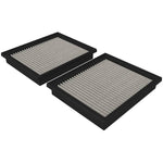 Set of two aFe MagnumFLOW Pro DRY S drop-in air filters with grey oil-free media and black polyurethane frames.