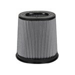 aFe Power MagnumFLOW Pro DRY S conical air filter with blue synthetic media and black polyurethane base and top.