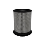 aFe Power MagnumFLOW Pro DRY S air filter with blue oil-free media, 4 inch flange, and inverted top.