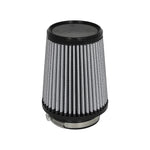 aFe MagnumFLOW Pro DRY S conical air filter with 4 inch flange and black polyurethane base and top.