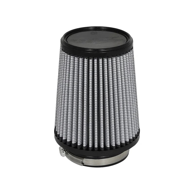 aFe MagnumFLOW Pro DRY S conical air filter with 4 inch flange and black polyurethane base and top.