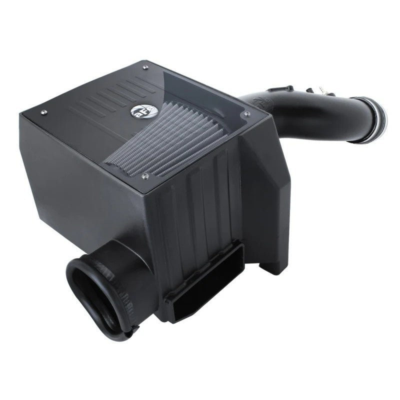 aFe Power MagnumFORCE Stage-2 Si intake with rotomolded air box, black powder-coated cover, and Pro DRY S filter.