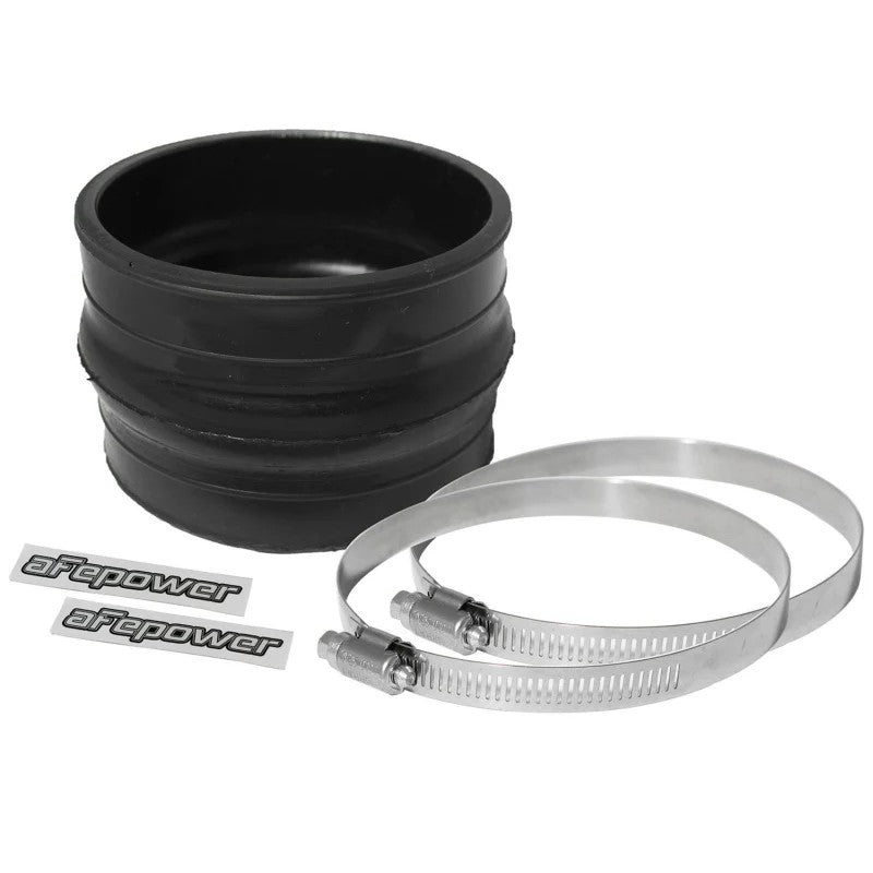 Black polyurethane hump coupler with two stainless steel worm gear clamps