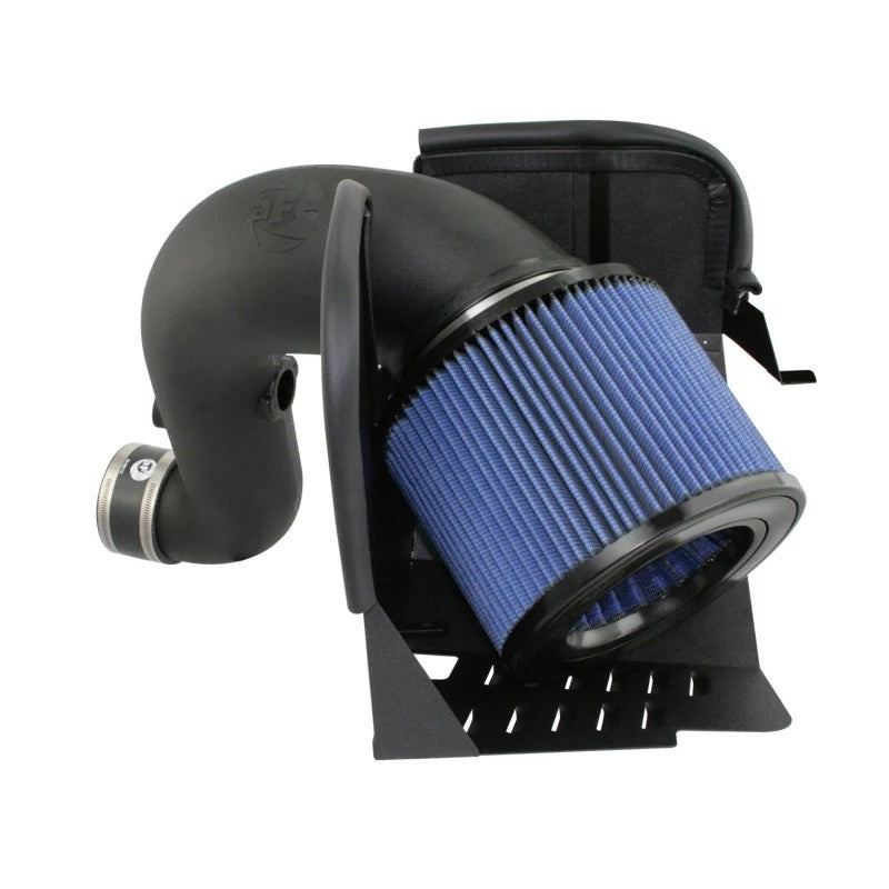 aFe Power MagnumFORCE Stage-2 cold air intake system with black rotomolded tube and blue Pro 5R air filter