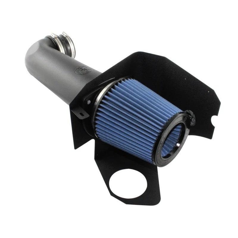 aFe Power MagnumFORCE Stage-2 cold air intake system with black rotomolded tube and blue Pro 5R air filter