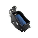 aFe Power Magnum FORCE Stage-2 intake system with black heat shield and blue Pro 5R air filter for Ford 7.3L.