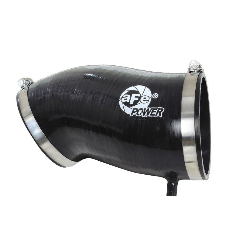 aFe MagnumFORCE 5-ply reinforced silicone torque booster tube with two stainless steel worm gear clamps.