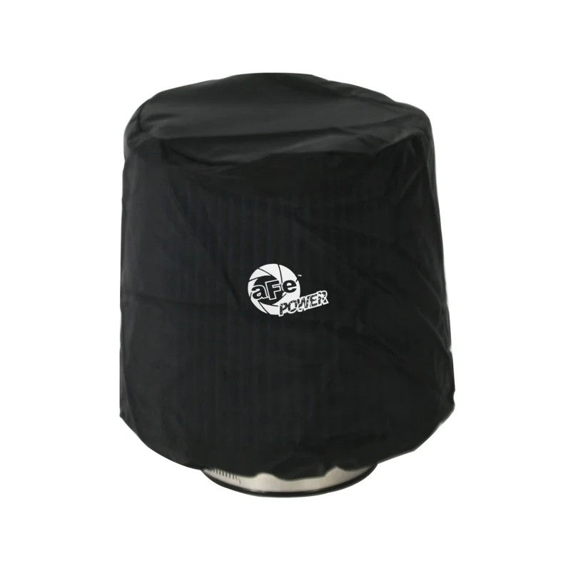 Black aFe Power MagnumSHIELD air filter pre-filter with white silk-screened logo