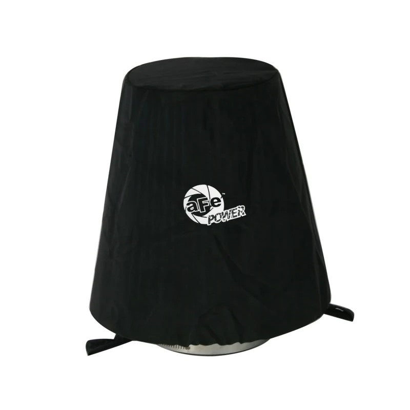 Black aFe Power MagnumSHIELD dry weave fabric air filter pre-filter with silk-screened logo