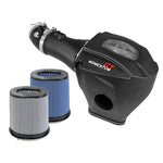 aFe Power Momentum Pro 5R air intake system for 6.2L Hellcat featuring rotomolded housing, sight glass, and blue filter media