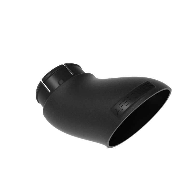 Black XLPE aFe POWER Momentum GT Dynamic Air Scoop for 2019-2023 Dodge Challenger headlight air intake.