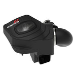 aFe Momentum GT cold air intake with black XLPE housing, clear sight window, and oil-free Pro Dry S air filter.
