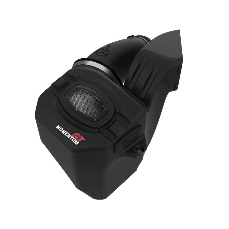 aFe Momentum GT intake for Ram 2500/3500 with black XLPE housing, clear sight window, and Pro DRY S filter