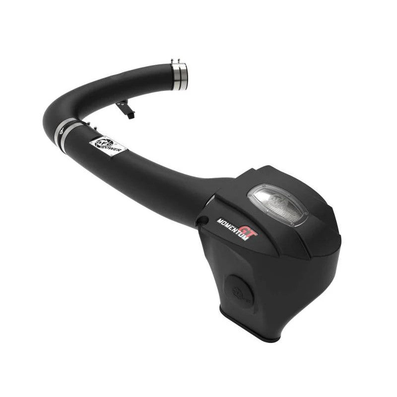 aFe Power Momentum GT Stage-2 cold air intake system featuring a black sealed housing and Dry S air filter.