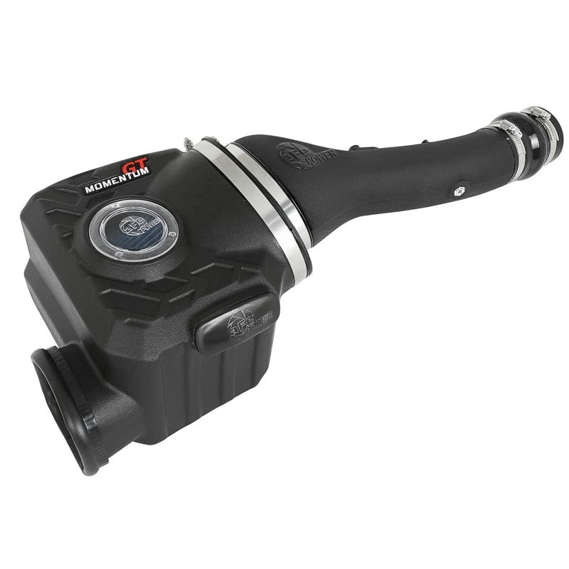 aFe Power Momentum GT cold air intake with black XLPE housing and blue Pro 5R filter for Toyota 4Runner and FJ Cruiser