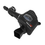 aFe Power Momentum GT cold air intake with black roto-molded housing, clear sight window, and blue Pro 5R air filter