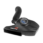 aFe POWER Momentum GT cold air intake featuring black XLPE housing with clear sight window and blue Pro 5R filter.