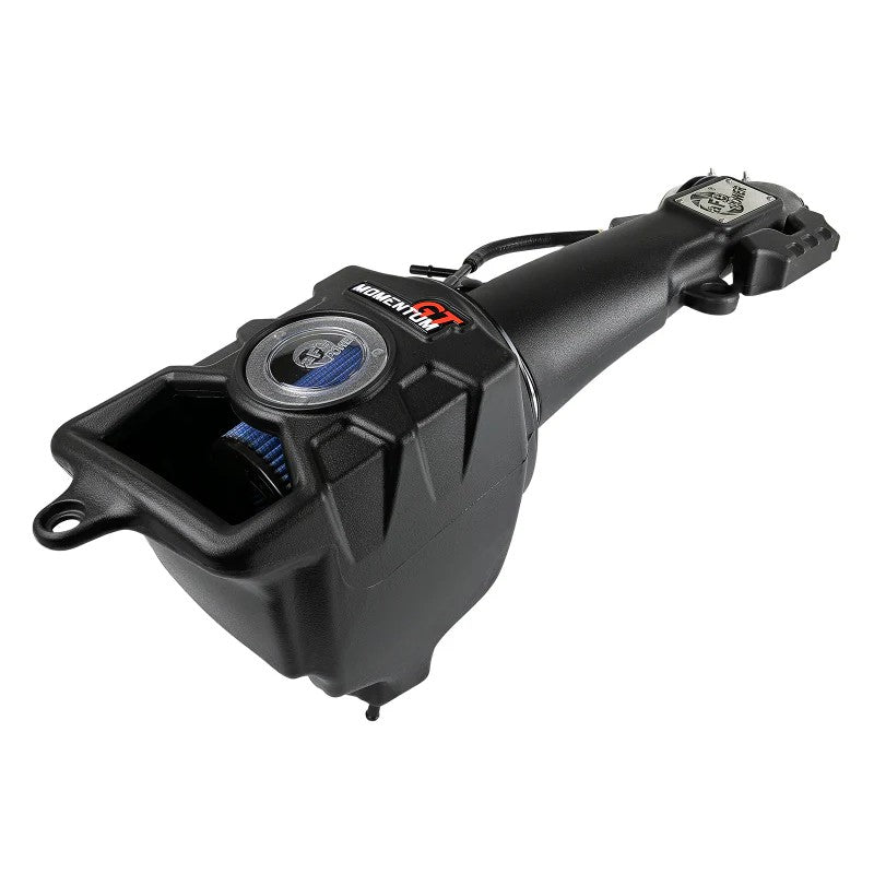 aFe Power Momentum GT cold air intake with black roto-molded housing and Pro 5R oiled filter for Jeep Wrangler JL